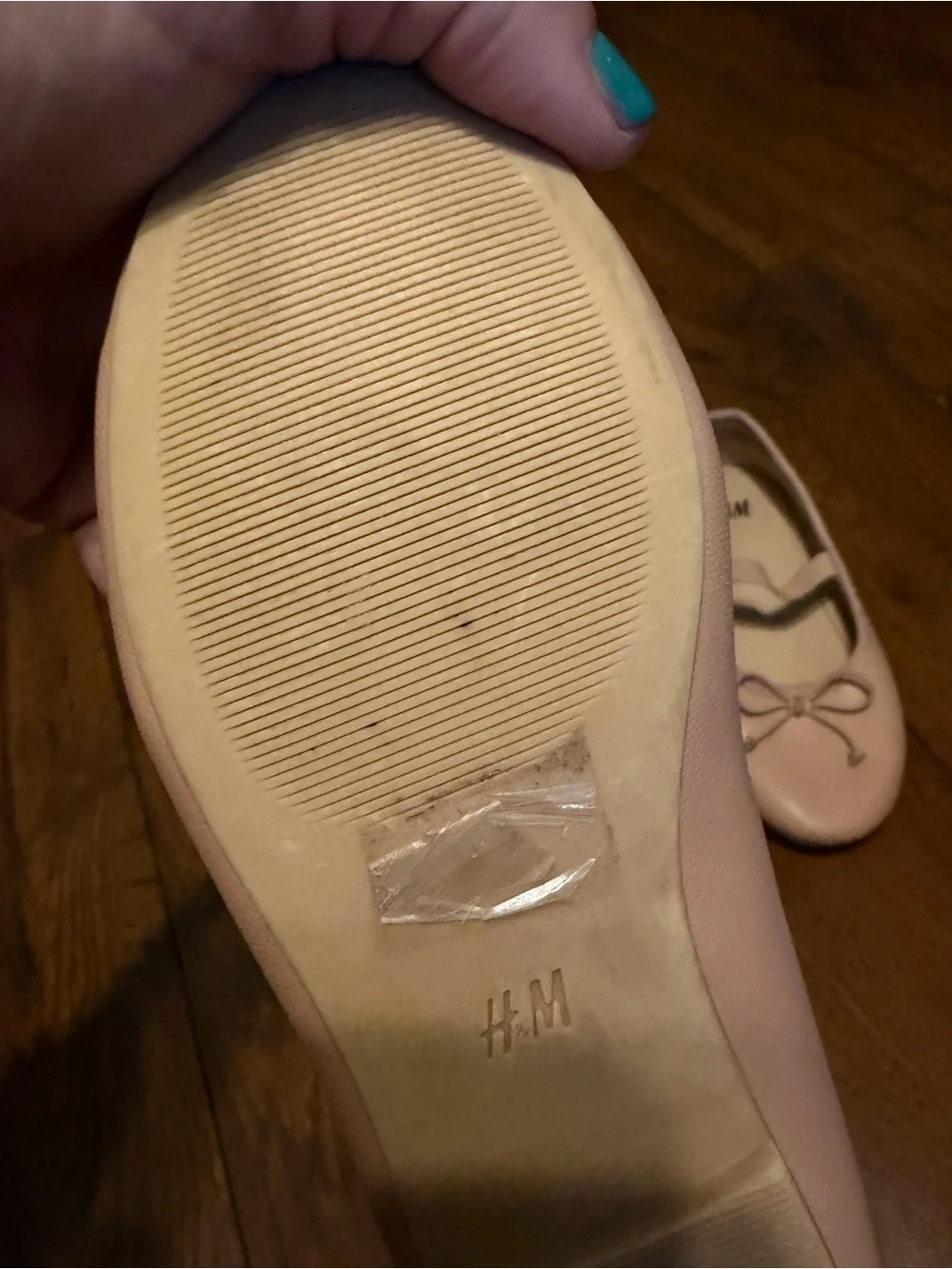 H&M Taupe Girls' Mary Jane Ballet Flats with Bow- size 11 , never worn